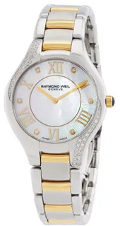 Raymond Weil Noemia 5132-S1P-00966 Stainless Steel Set With 18 Diamonds White