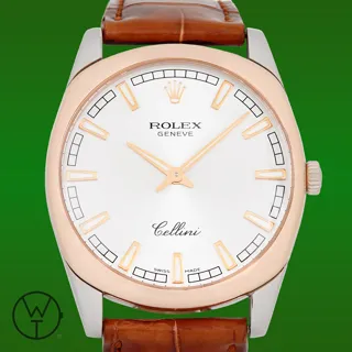 Rolex Cellini 4243/9-BIC 38mm rose gold$white-gold$sapphire crystal White