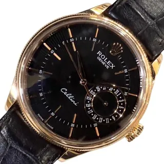 Rolex Cellini Date 50515 39mm Rose gold Black