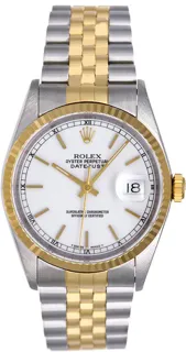 Rolex Datejust 36 16233 Stainless steel and 18k yellow gold White