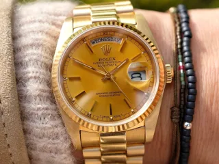 Rolex Day-Date 18038 36mm Yellow gold dark champagne