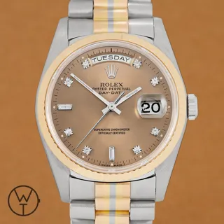 Rolex Day-Date 18239B 36mm 18K white gold$yellow gold$rosé gold diamond