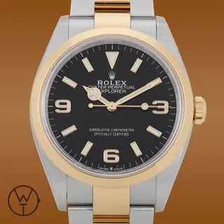 Rolex Explorer 124273 36mm Yellow gold and Stainless steel Black