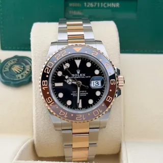 Rolex GMT-Master II, “Root Beer" 126711 stainless steel$Everose gold Black