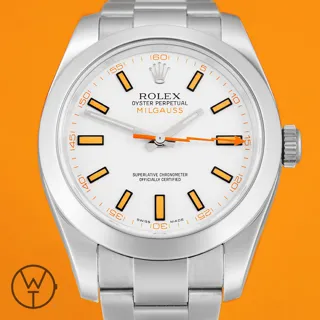 Rolex Milgauss 116400 40mm steel$sapphire crystal White