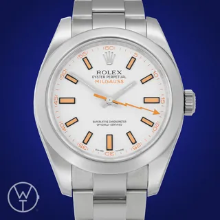 Rolex Milgauss 116400 40mm steel$sapphire crystal White