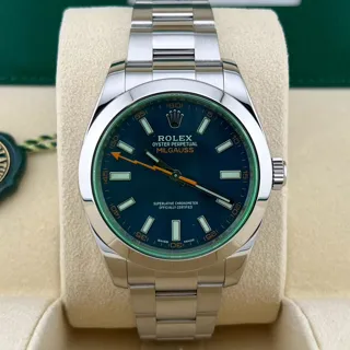 Rolex Milgauss 40mm 904L stainless steel Blue