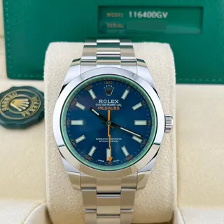 Rolex Milgauss 40mm 904L stainless steel Blue