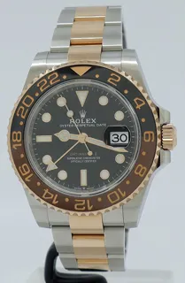 Rolex Oyster Perpetual, GMT Master 126711CHNR Stainless steel and 18k rose gold Black