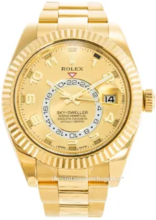 Rolex Sky-Dweller 326938-0002 42mm Yellow gold Champagne