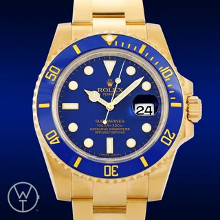 Rolex Submariner 116618LB 40mm yellow-gold$ceramic blue