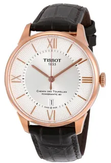 Tissot Chemin Des Tourelles T099.407.36.038.00 42mm Rose gold and Stainless steel Silver