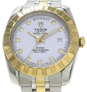 Tudor Classic 23013 40mm Yellow gold and Stainless steel White