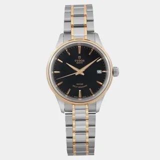 Tudor Style 12303-0003 34mm Yellow gold and Stainless steel Black