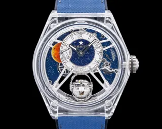 Zenith Defy 04.9000.8812/00.R920 46mm Sapphire mosaic of meteorite$blue aventurine glass$grand feu enamel center on a gold base