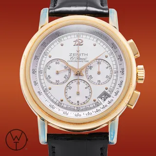 Zenith El Primero 30-0380.400 40mm 18ct yellow-gold$sapphire crystal White