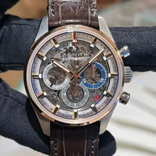 Zenith El Primero 51.2151.400/78.C810 38mm Rose gold and Stainless steel Skeletonized