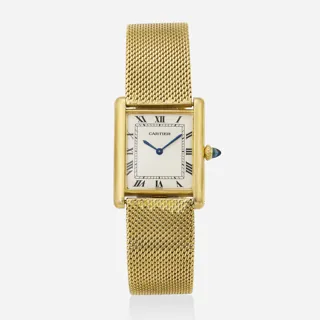 Cartier Tank 30mm 18k yellow gold White