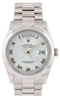 Rolex Day-Date 118206 36mm Platinum ICE BLUE