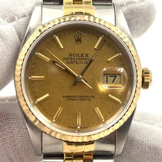 Rolex Datejust 36 16233 36mm Stainless steel Champagne