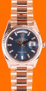 Rolex Day-Date 36 128235 36mm Rose gold Blue