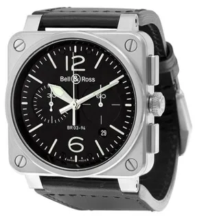 Bell & Ross Instruments BR0394-BL-SI/SCA 42mm Stainless steel Black