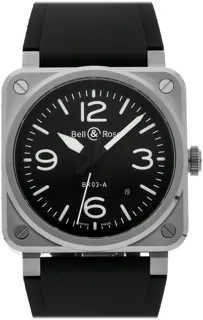 Bell & Ross Instruments BR03A-BL-ST/SRB 41mm Stainless steel Black