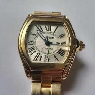 Cartier Roadster 2524 37mm Yellow gold Silver