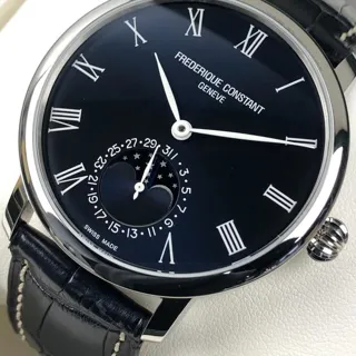 Frédérique Constant Manufacture Slimline Moonphase FC705N4S6 42mm Stainless steel Blue