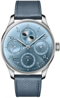 IWC Portugieser Perpetual Calendar IW503703 18k white gold Blue