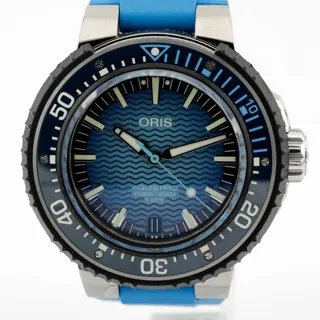 Oris Aquis 01 400 7777 7155-Set 49.5mm Titanium Blue