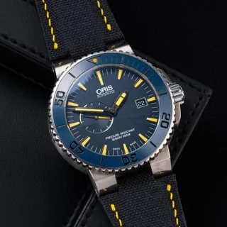 Oris Aquis 01 643 7654 7185-Set RS 43mm Ceramic and Titanium Blue