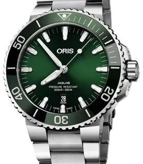 Oris Aquis Date 01 733 7730 4157 43.5mm Stainless steel Green