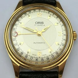 Oris Pointer Date 7403 35mm Yellow gold White