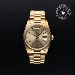 Rolex Day-Date 18238 36mm Yellow gold Silver