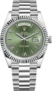 Rolex Day-Date 228236 40mm Platinum Olive Green