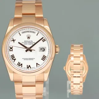 Rolex Day-Date 36 118205 36mm Rose gold White