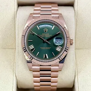 Rolex Day-Date 40 228235 40mm Rose gold Green