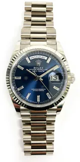 Rolex Day-Date 128239-0069 36mm White gold Blue