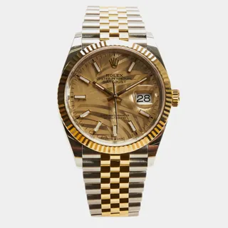 Rolex Oyster Perpetual "Datejust" Stainless steel and 18k yellow gold Palm