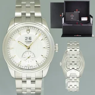 Tudor Glamour Double Date 57100 42mm Silver Silver