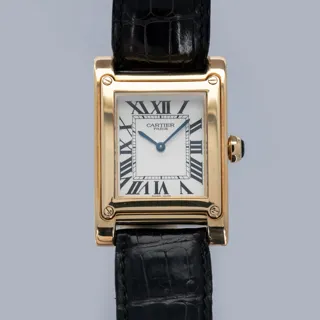 Cartier Tank à Vis 2484 27mm 18k yellow gold Silver