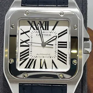 Cartier Santos 100 XL 2956 38mm Stainless steel White