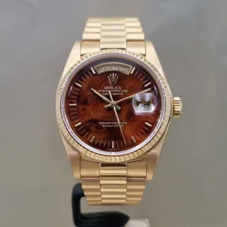 Rolex Day-Date 18038 36mm Yellow gold Brown