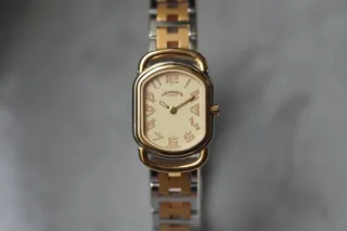 Hermès Rallye RA1.240 20mm Yellow gold and Stainless steel Champagne