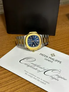 Patek Philippe Nautilus 5980/1AR 40.5mm Rose gold and Stainless steel Blue