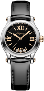 Chopard Happy Sport 278590-6015 Stainless steel and 18k rose gold Black