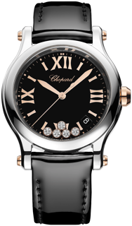 Chopard Happy Sport 278582-6014 Stainless steel and 18k rose gold Black