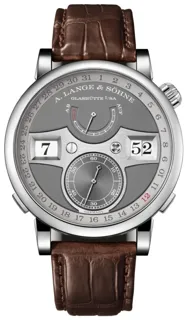 A. Lange & Söhne Zeitwerk Date 148.038 / LSLS1483AA 44mm White gold Gray