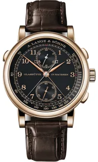 A. Lange & Söhne 1815 Rattrapante Honeygold Homage To F. A. Lange 425.050 / LSLS4256AA 18k yellow gold Black